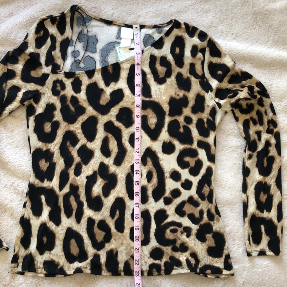 NWT H&M Long Sleeve Leopard Top with asymmetrical neck, Large - Picture 12 of 14
